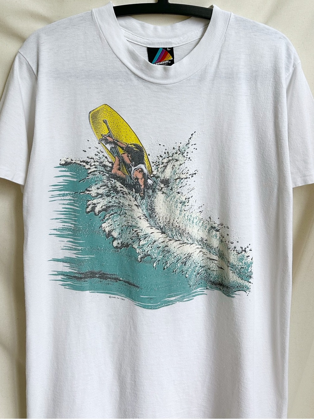 80s Vintage Hobie Surfer T-shirt Single Stitch Surf Sport Graphic 1987